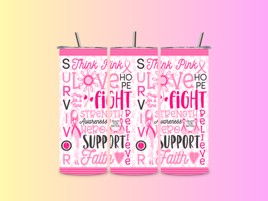 20oz Breast Cancer Tumbler